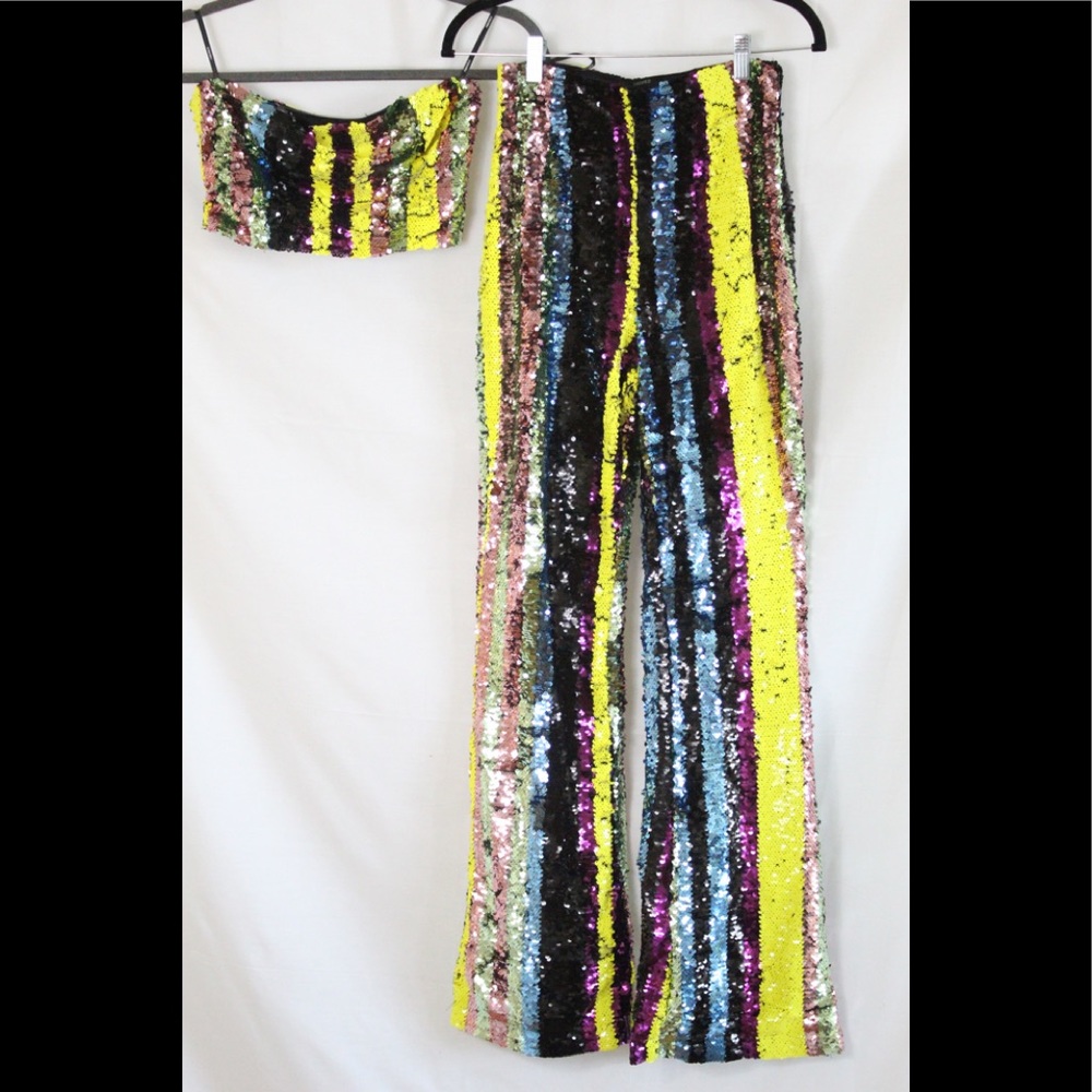 Sequin 2 piece set with top and pant